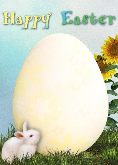 Blank egg Easter card picture.