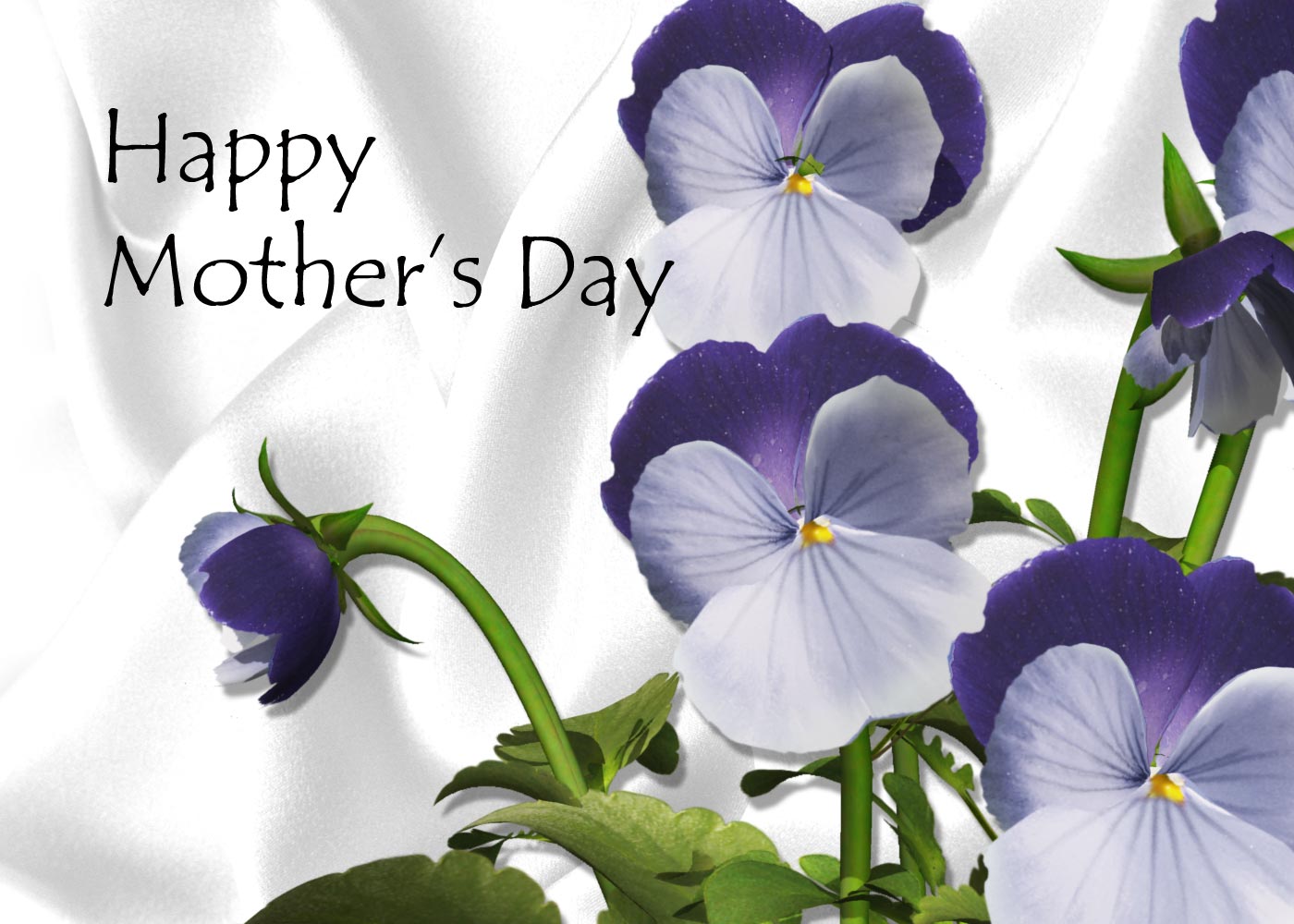 Mothers Day Card Ideas - Purple Pansies.
