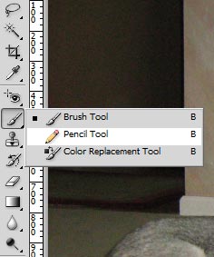 Step 4 - Right click on the Brush Tool at the left of the interface and select the Pencil Tool.