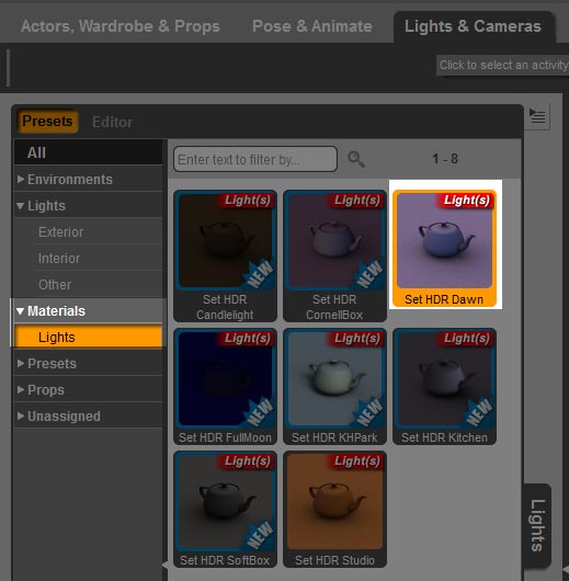 Screen-shot of how to apply and environment map to our UE2 light sphere.