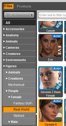 Selecting Figures >> People >> Female >> Real World from the Smart Content pane to add a figure into our scene.