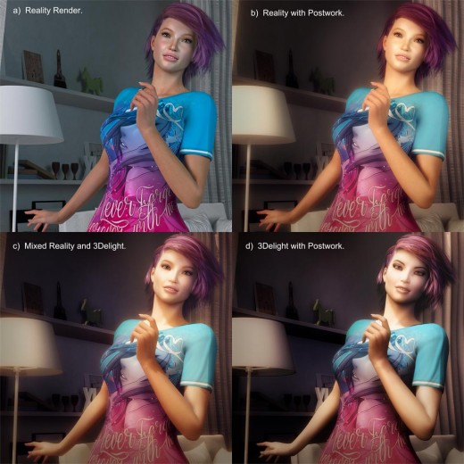 Comparing Daz Studio render with Reality and LuxRender