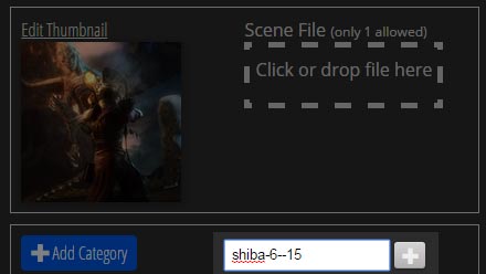 Screenshot of how to enter tags for images in the Daz Gallery.