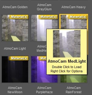 Choosing the MedLight Material for our Atmocam prop so that we may render our Iray sunlight as a volumetric light.